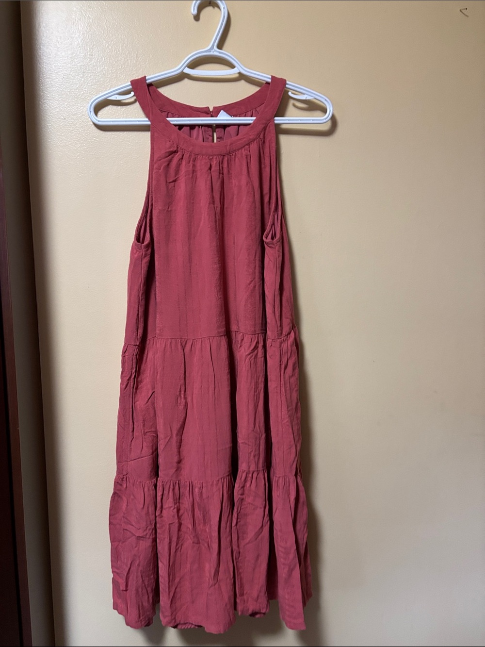 Women's Sleeveless A-Line Maxi Dress - Dark Coral